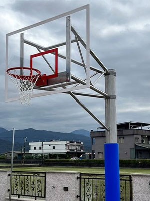 不銹鋼(白鐵)單柱式壓克力板籃球架
