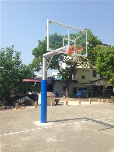 不銹鋼(白鐵)單柱式壓克力板籃球架